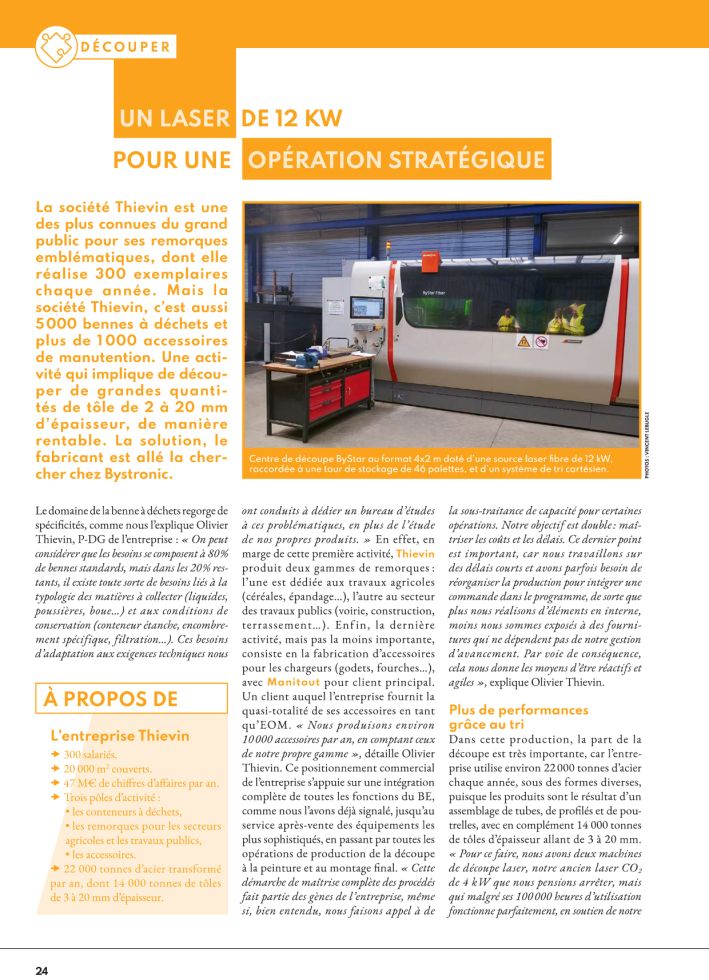 Article Tôlerie Société Thievin